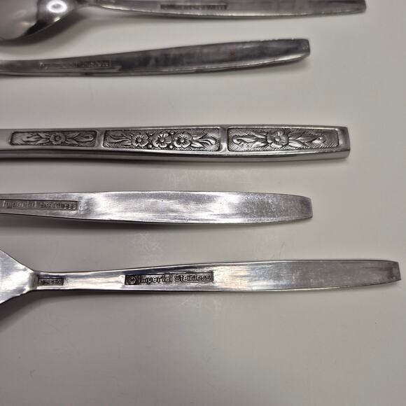 Imperial Stainless Japan 5-piece Flatware Set IMI57 Vintage Floral - Picture 14 of 14